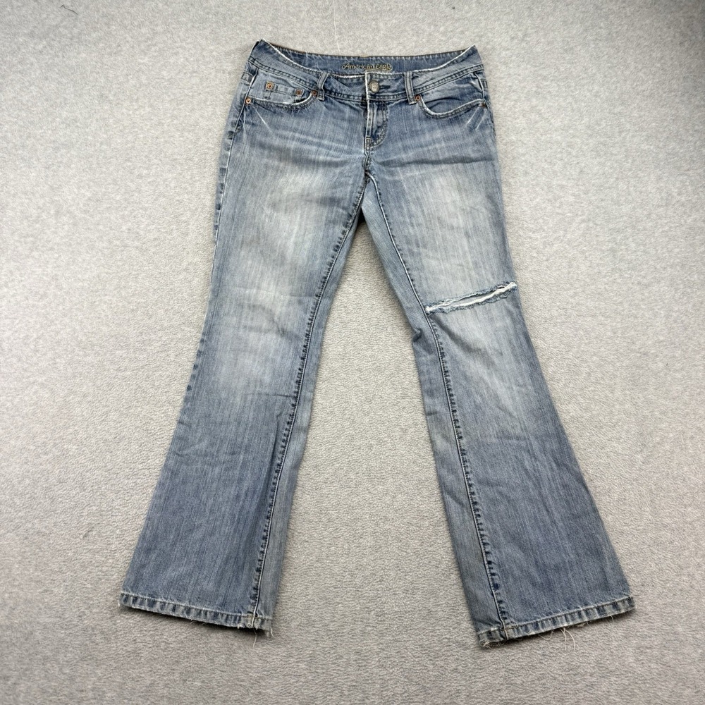 American Eagle Y2K Artist Flare Distressed Jeans Size 8 Regular Boot Cut 00s